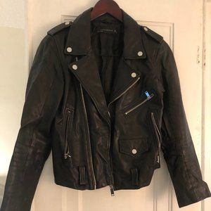 ZARA Genuine Leather Moto Jacket
